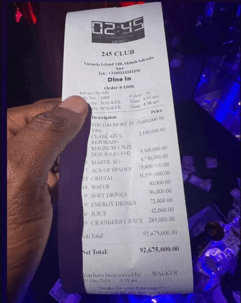 92 Million Naira in One Night for Detty December!!! 8 Today's tale from Detty December isn't about Lagos traffic, celebrity spotting, Uber drivers, or even Lagos clubs