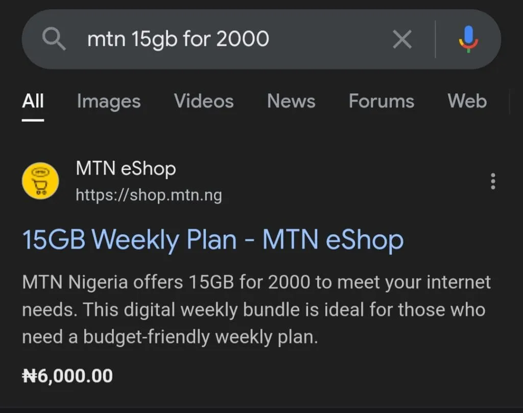MTN Triples Price of 15GB Data Plan from ₦2,000 to ₦6,000 Amid Telecom Tariff Hike Approval 8 MTN 15gb weekly plan
