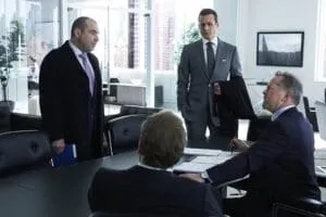 awyer Harvey Specter and his team, which includes Donna Paulsen, Louis Litt, and Alex Williams