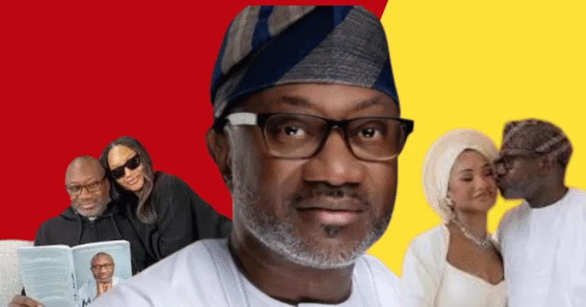 Femi Otedola grins as he receives a nostalgic gift from his daughter, Temi Otedola