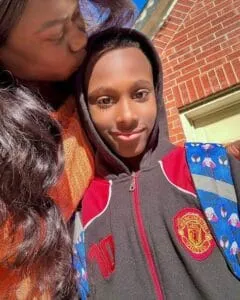 Nollywood actress Uche Jombo with her son, Matthew Rodriguez, on his 10th birthday.