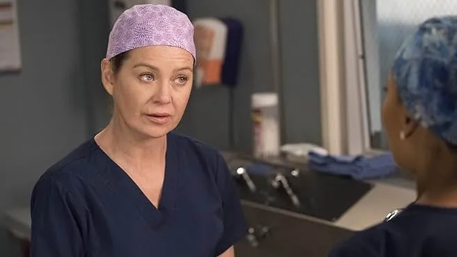 Actress Ellen Pompeo as Dr. Meredith Grey from the popular medical drama Grey's Anatomy