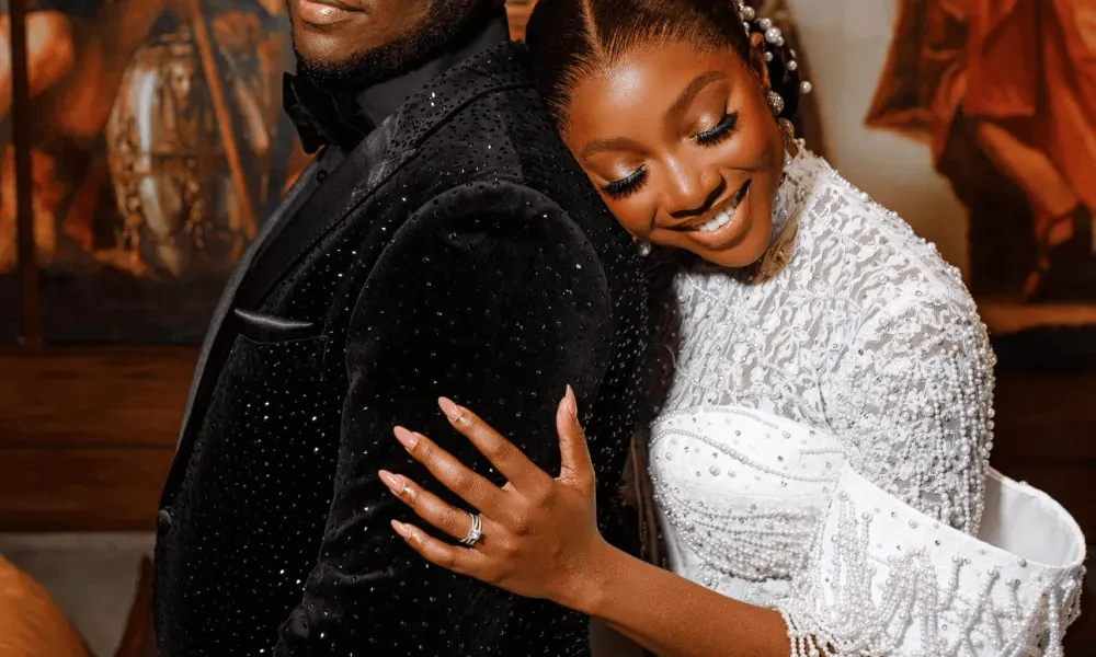 Ini dima-okojie white wedding pictures