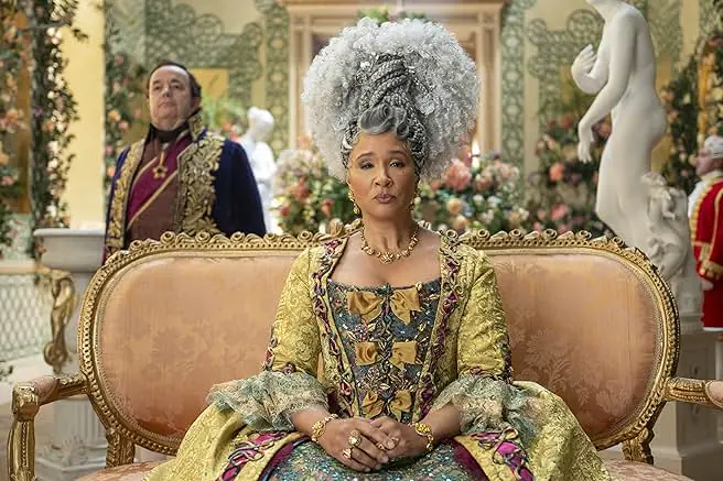 A list of the most fashionable TV characters would be incomplete without Bridgerton's Queen Charlotte.