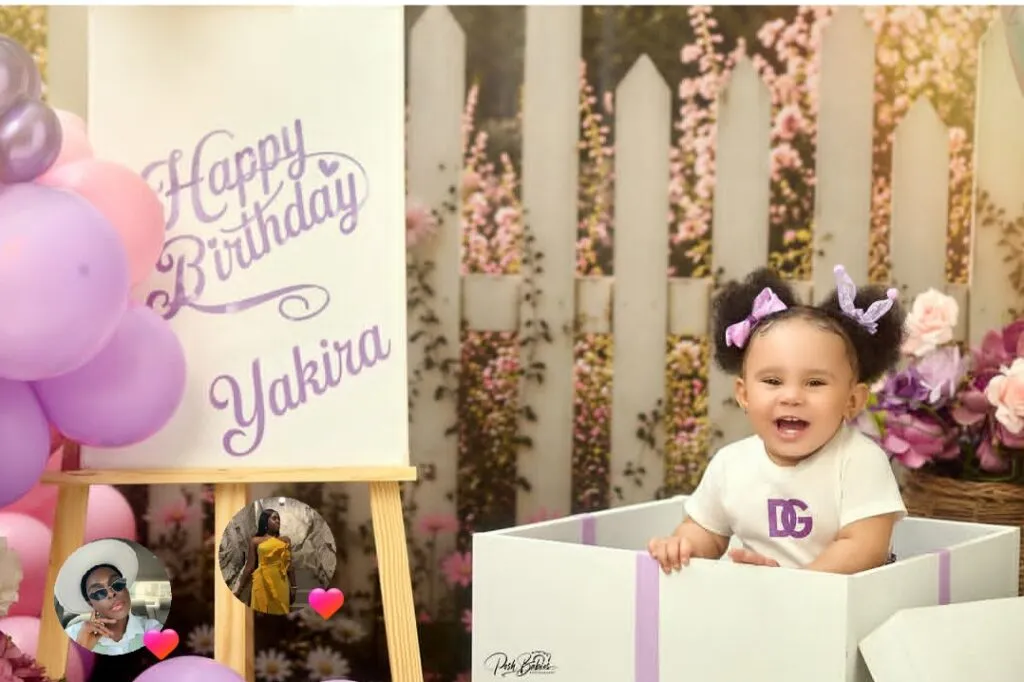 Media personality Toke Makinwa shares the first picture of her daughter, Yakira Eliana, as she celebrates her first birthday